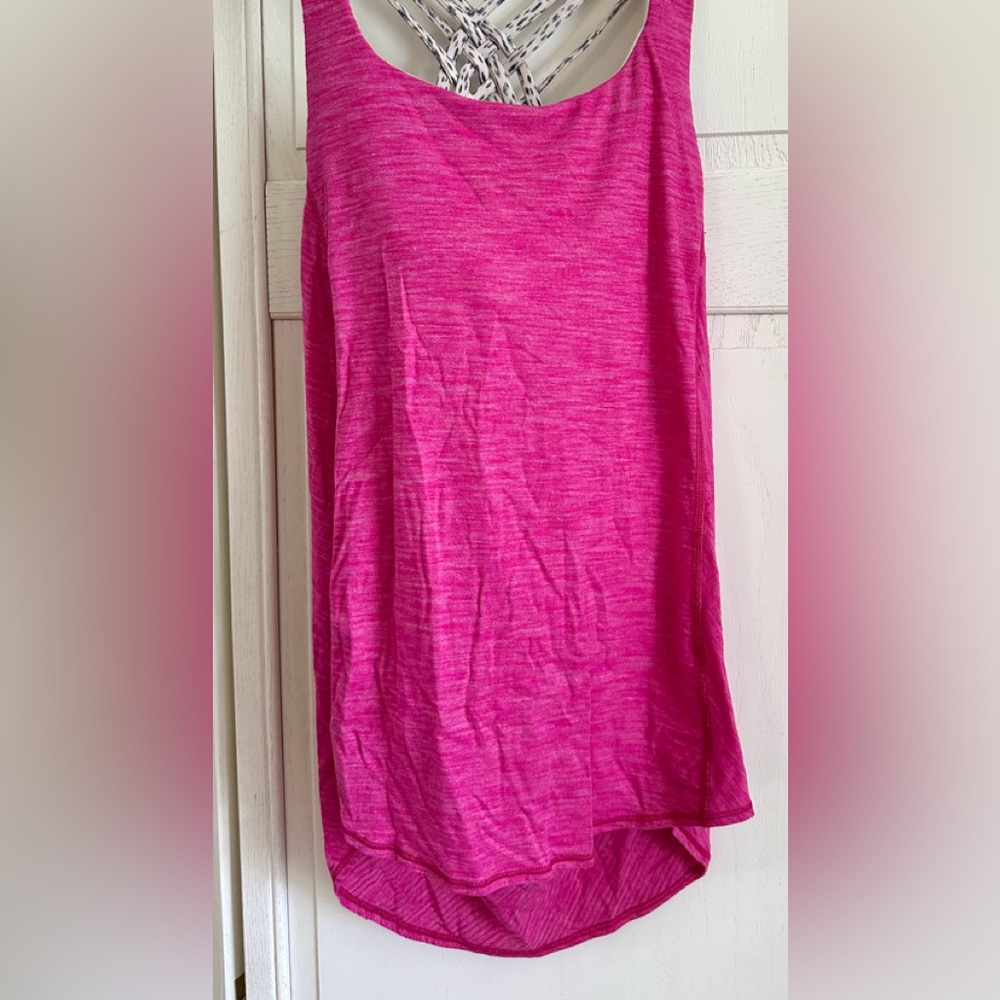 Lululemon Wild Tank - Heathered Jewelled Magenta / Dottie Dash White Black